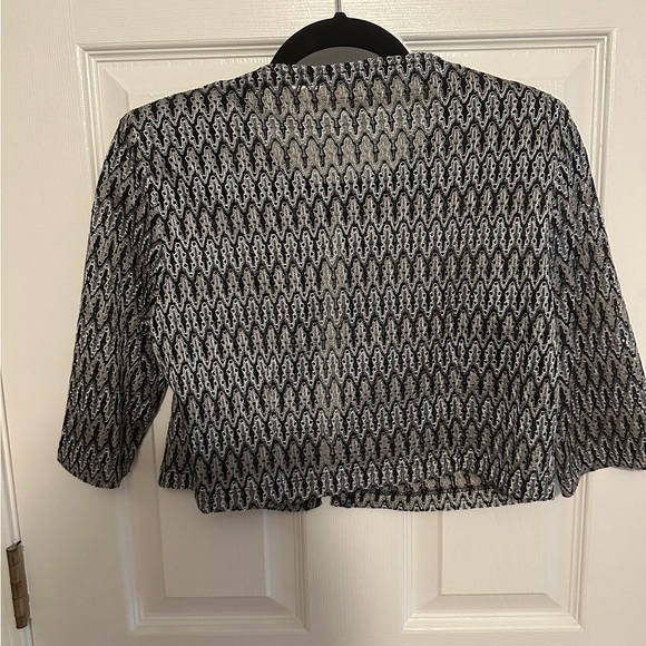 Danny & Nicole Black and White Textured Jacket - Picture 3 of 3